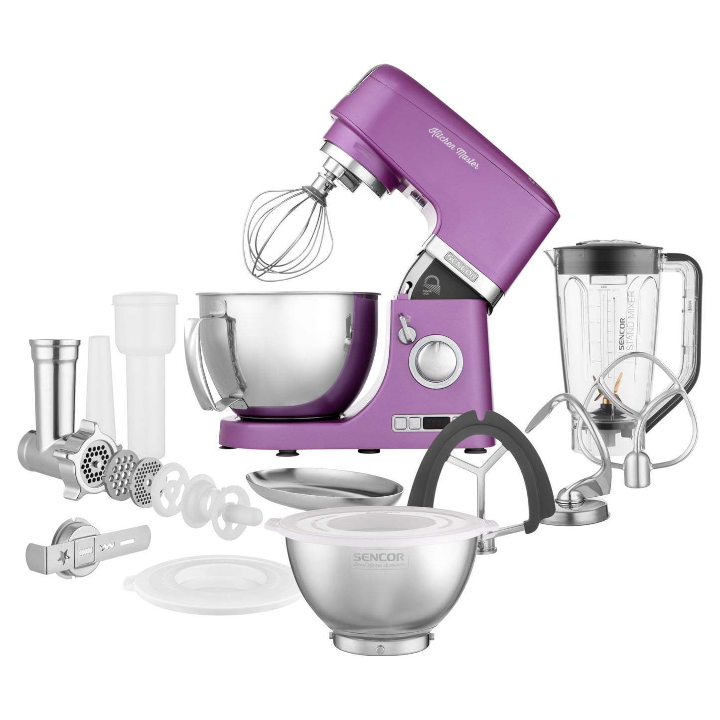 Batidora Pedestal Metalizada Rosa Intenso Sencor