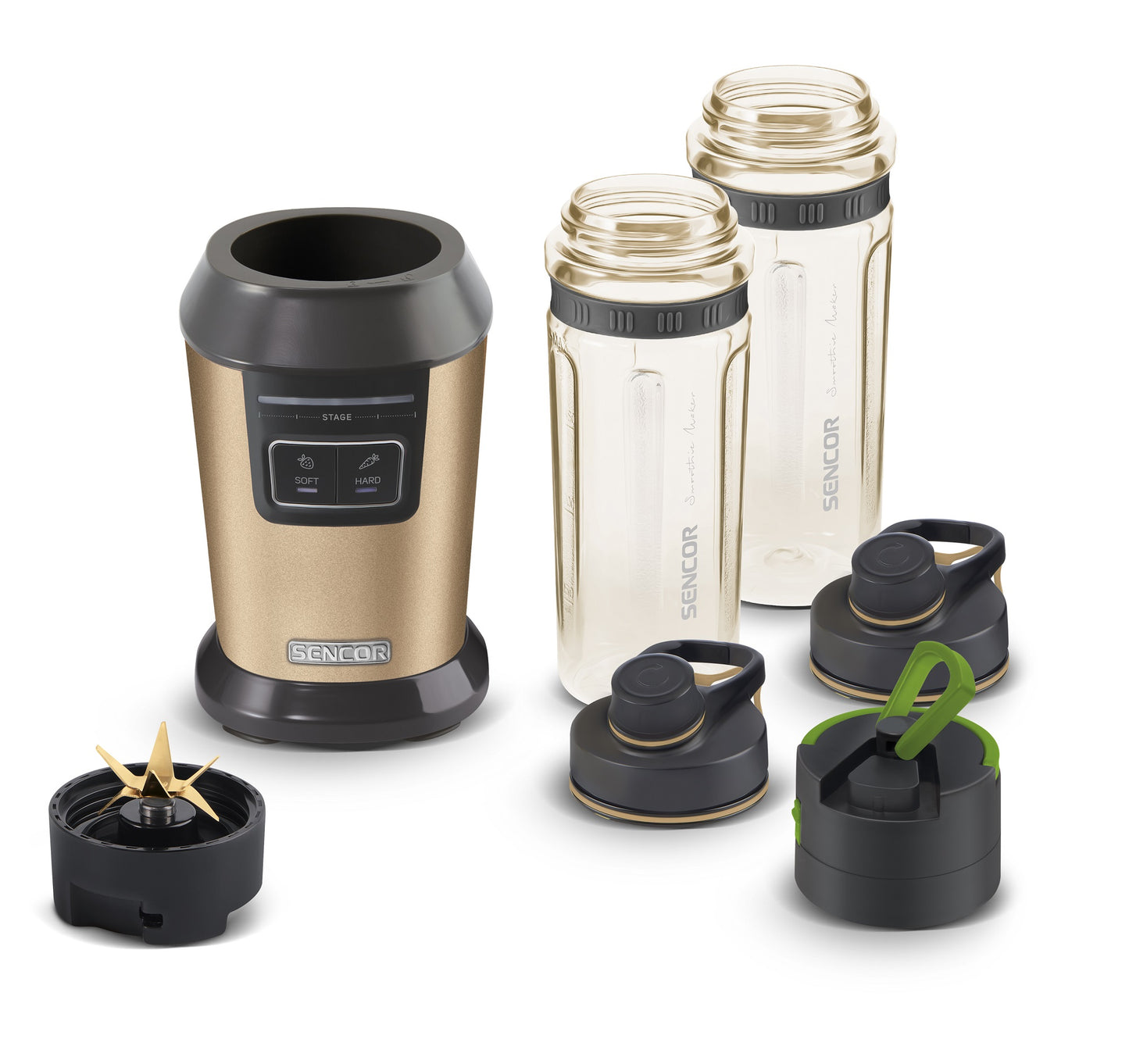 Licuadora vasos sport con tapa saca aire