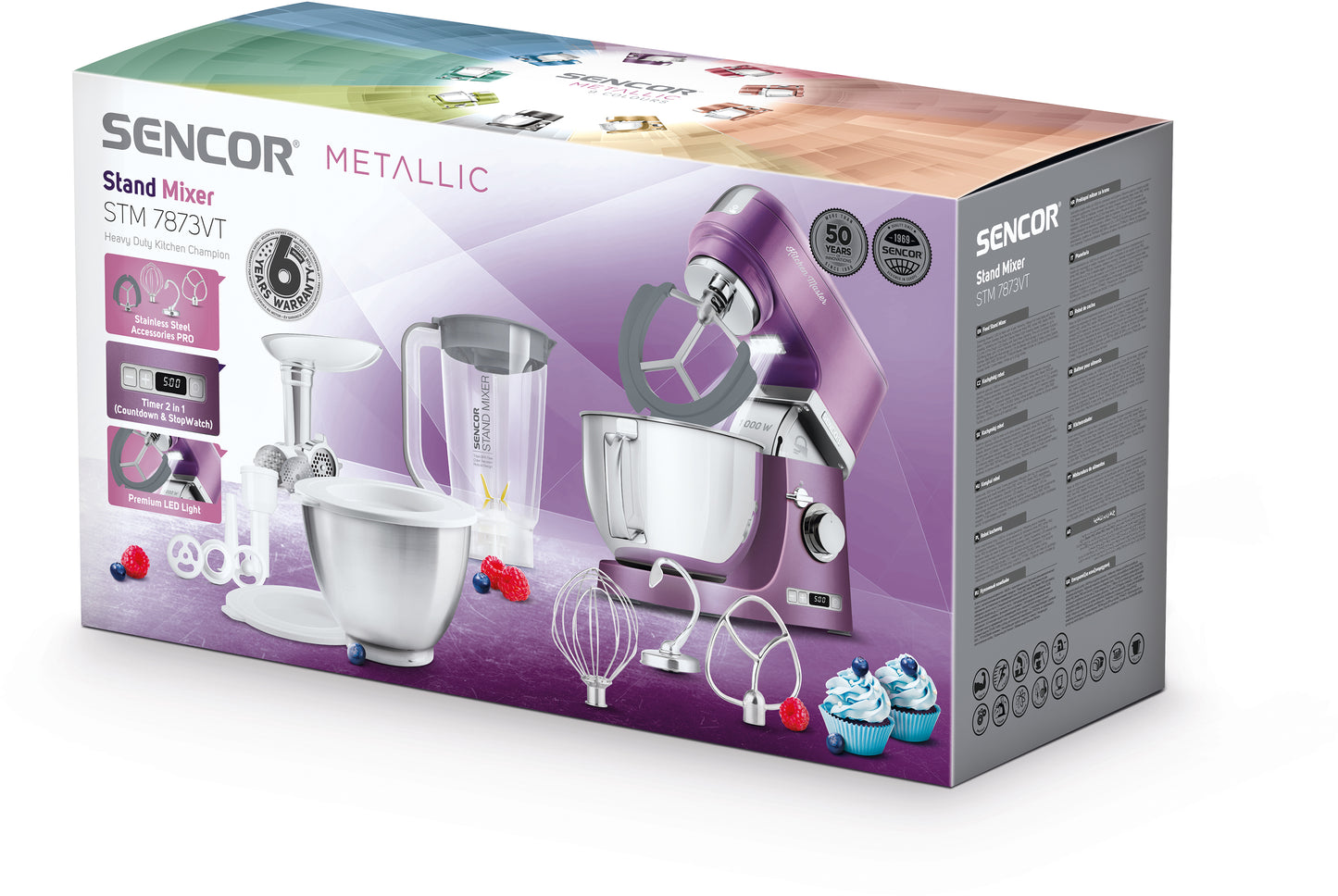 Batidora Pedestal Metalizada Violeta Sencor