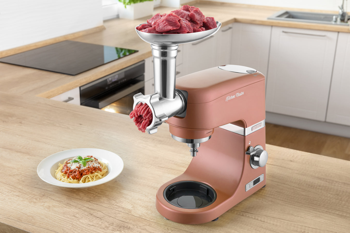 Batidora Pedestal Metalizada Rosa Sencor