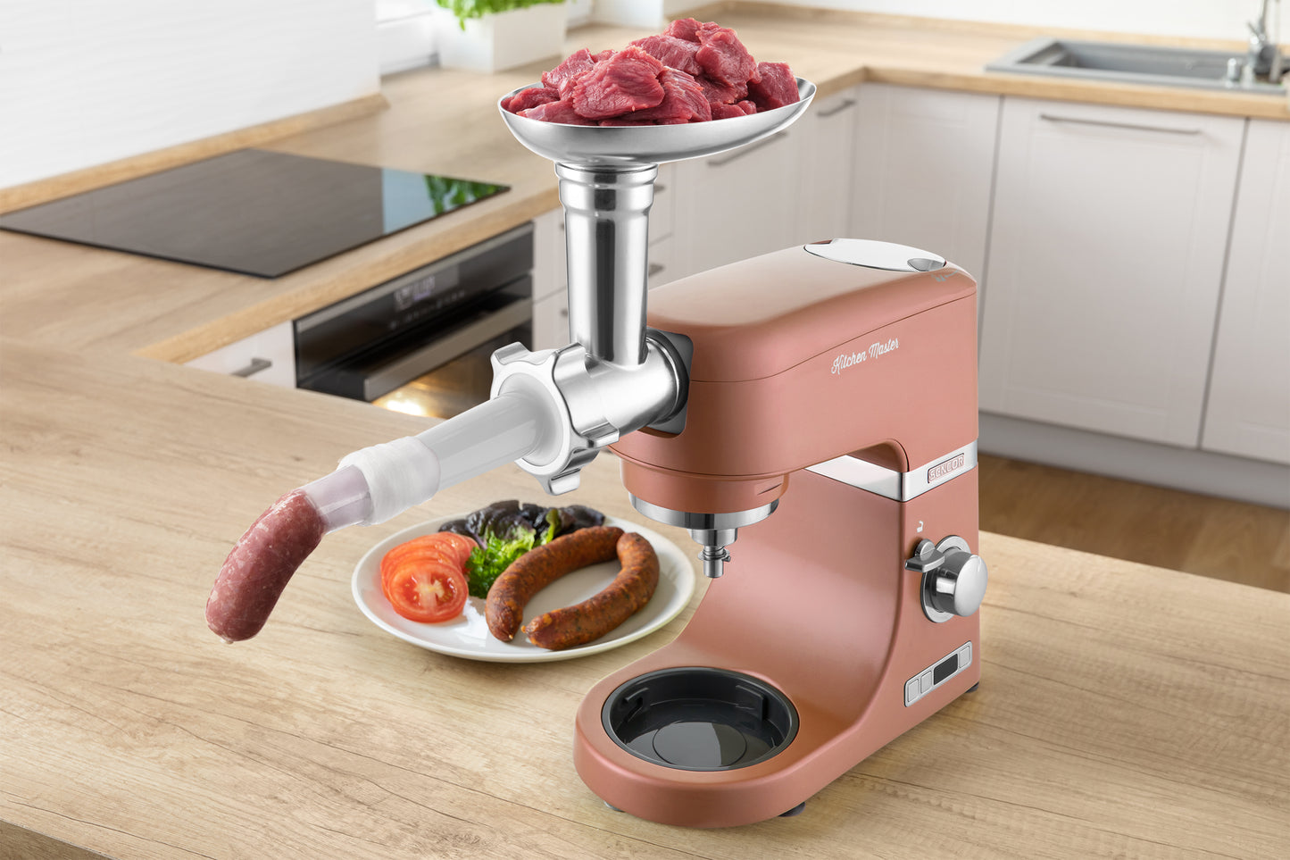 Batidora Pedestal Metalizada Rosa Sencor