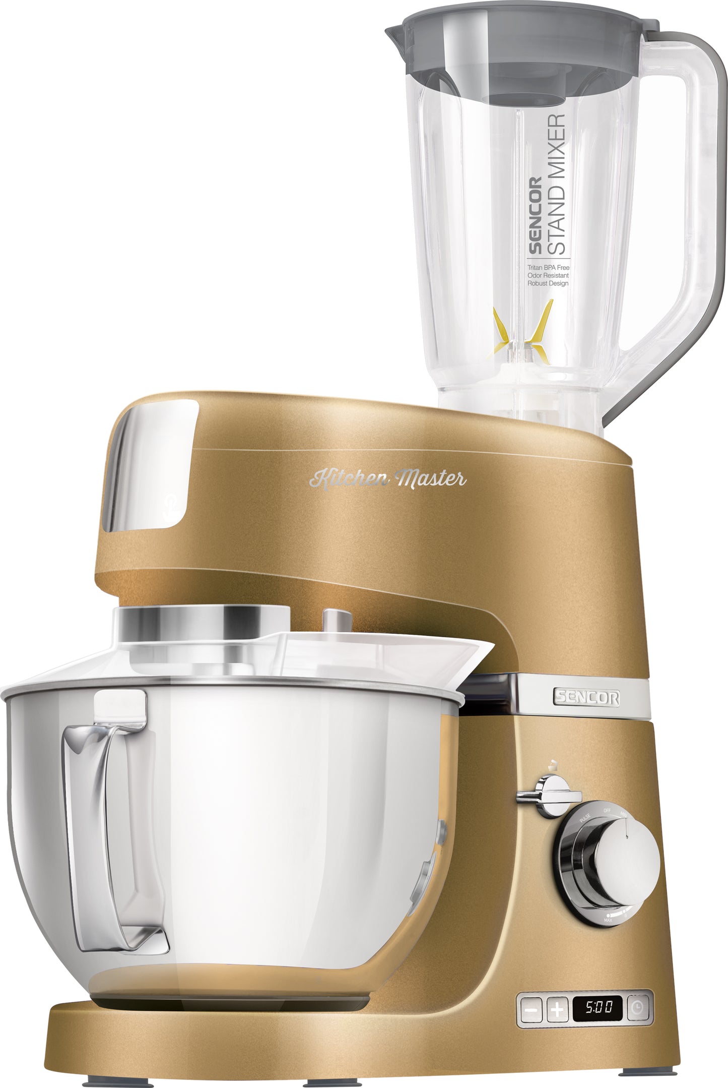 Batidora Pedestal Metalizada Beige Sencor