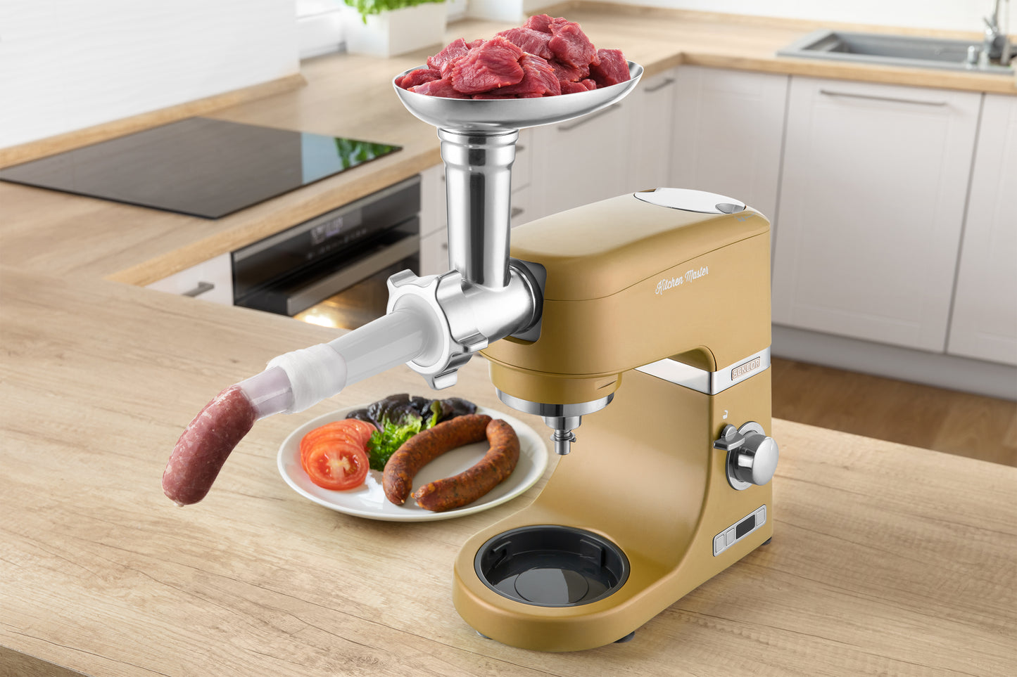 Batidora Pedestal Metalizada Beige Sencor