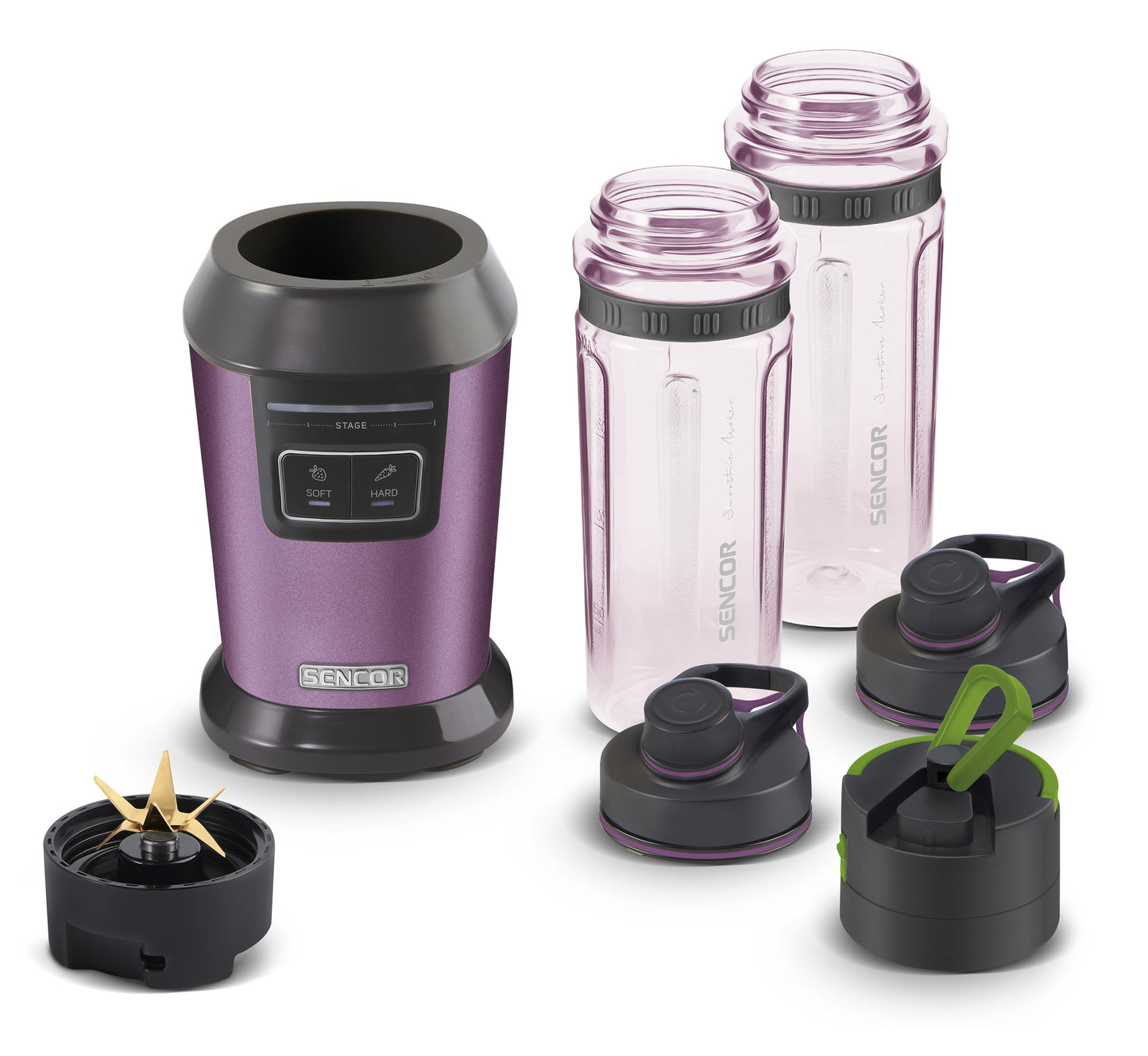 Licuadora vasos sport con tapa saca aire