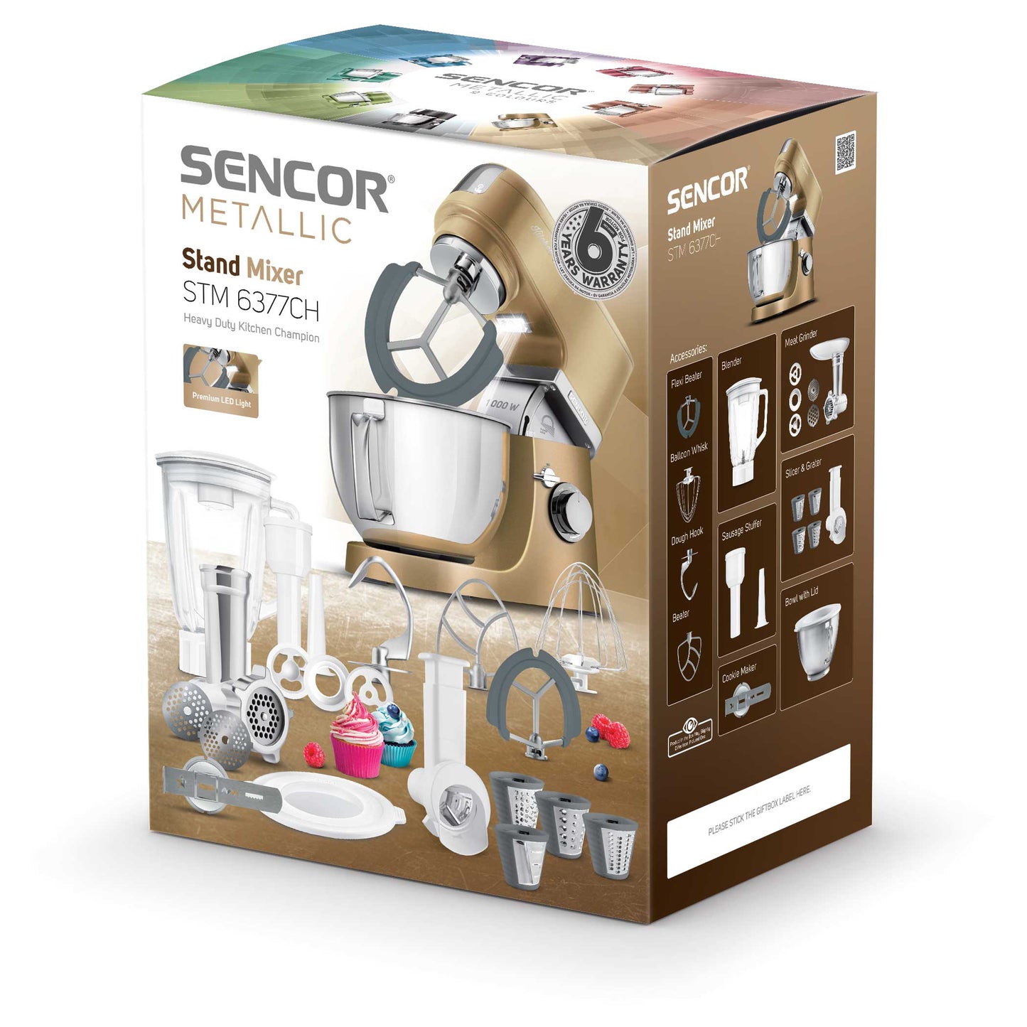 Batidora Sencor STM 6377CH con multiples accesorios y ralla verduras