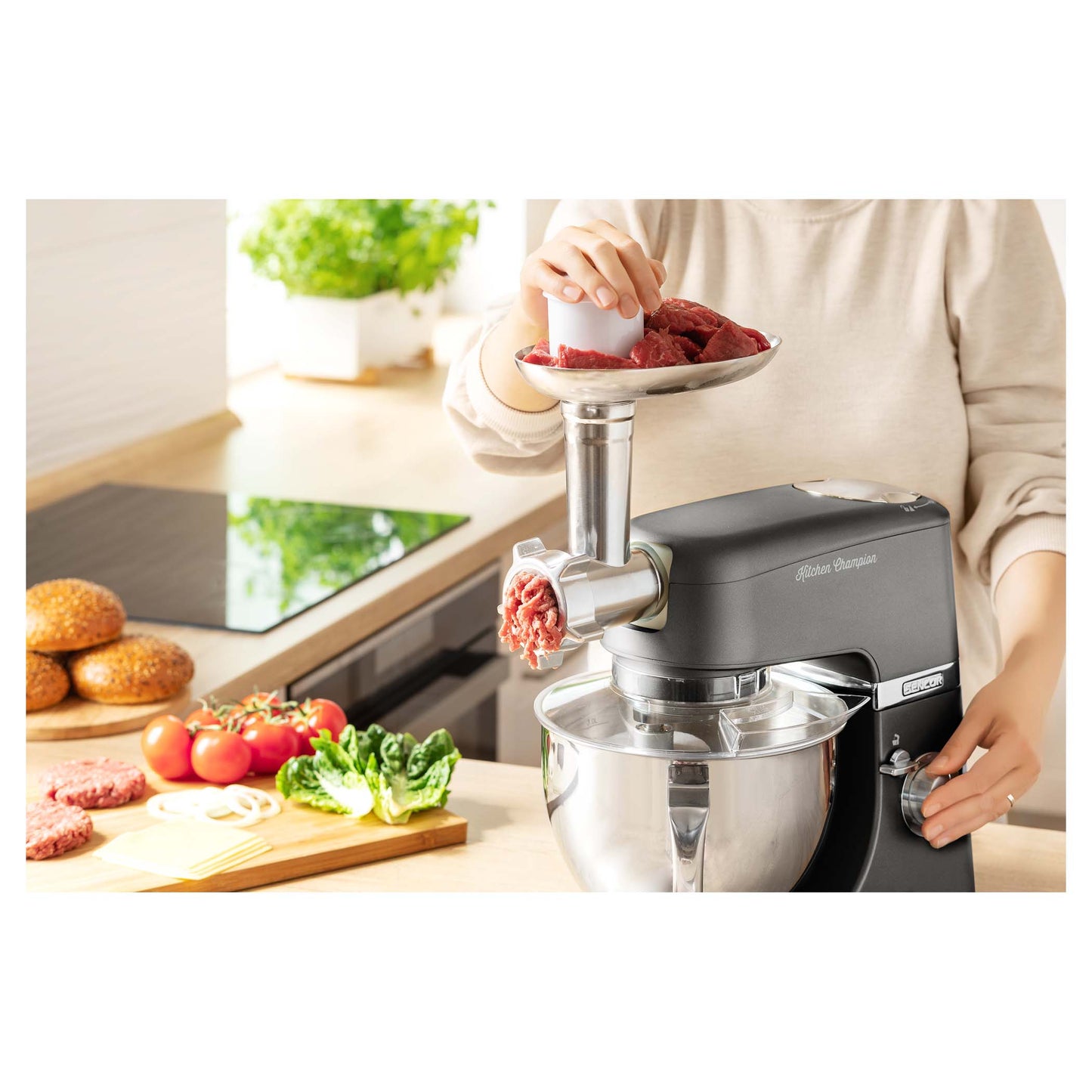 Batidora Sencor STM 6378BK con multiples accesorios y rallador