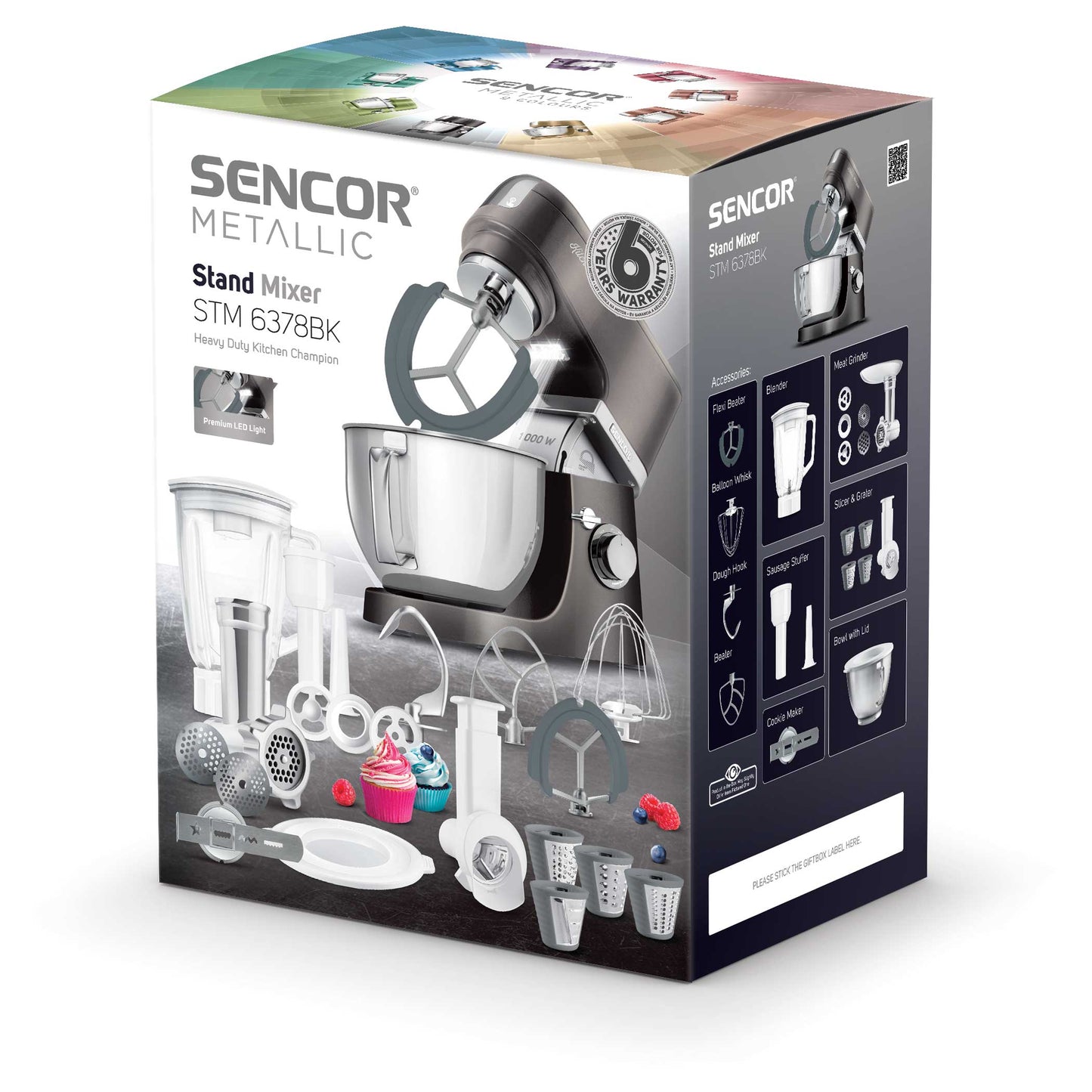 Batidora Sencor STM 6378BK con multiples accesorios y rallador